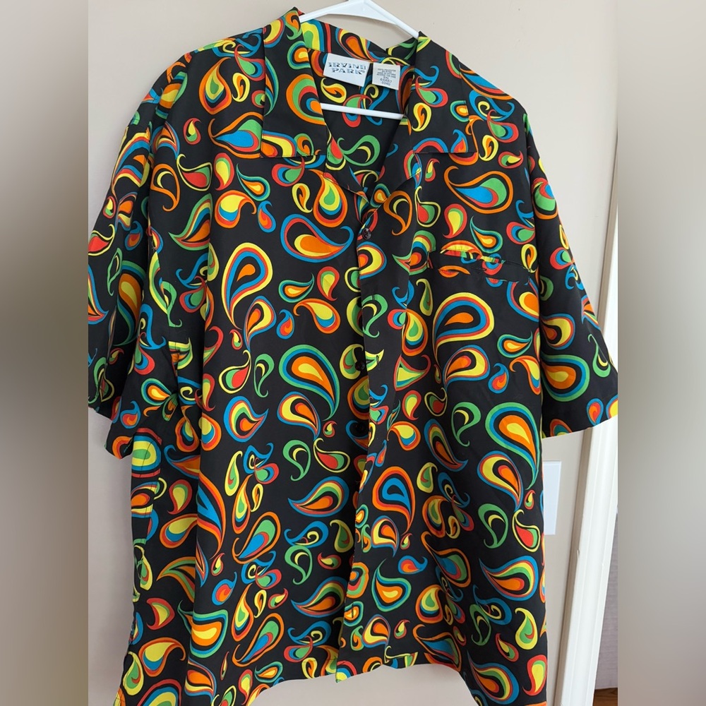 Vintage IRVIN PARK Colorful Abstract Design Shirt  Size 3XL